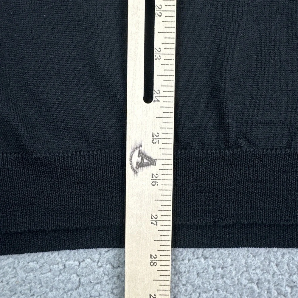 Grant Thomas Italian Merino Wool Sweater Vest Men XL Black V-Neck Made in Italy